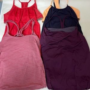 Lululemon 4 piece tank tops size 6